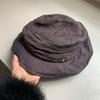 Korea Style Linen Premium Pleated Bucket Hat Designer Japanese Breathable Retro Big Eaves Linen Visor Sun Hat