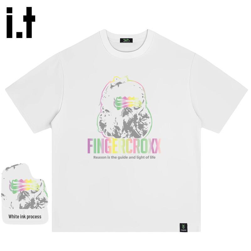 Fingercroxxit Men s Rainbow Weave Shadow Graphic T-Shirt XL