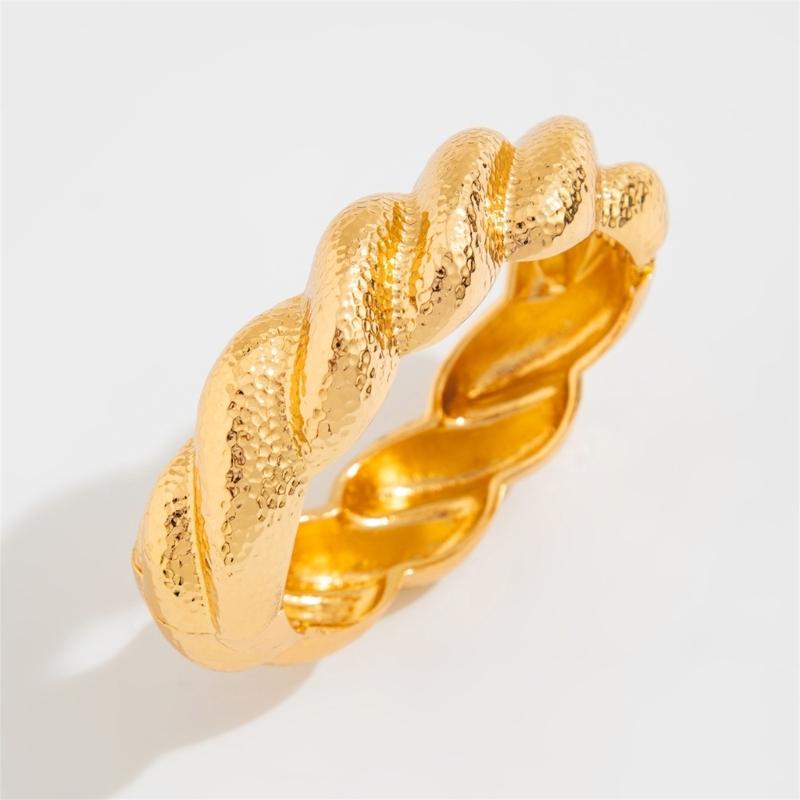 Hip Hop Irregular Spring Bangles Punk Wide Cuff Geometric Bracelets Party Jewelry Alloy Texture for Women and Men