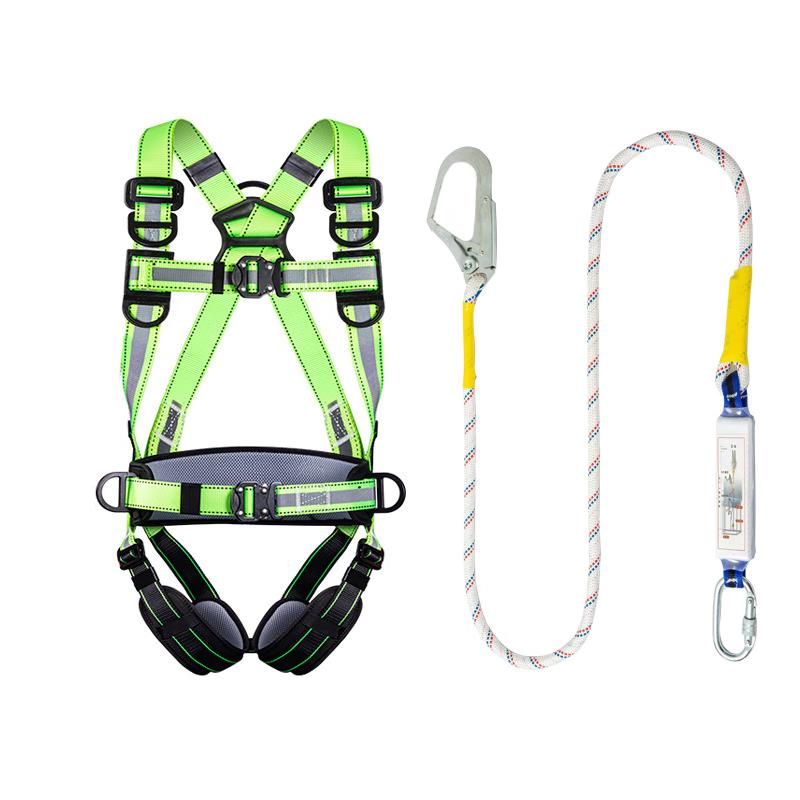 Reflective Five-Point Safety Harness with Buffer Rope