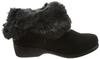 Nouvelle Vogue Relax Rain Shoes, Fluffy Fur 2-Way Rain Short Boots, Black, Size 23 Cm