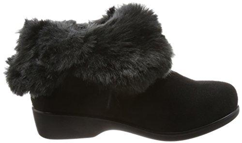 Nouvelle Vogue Relax Rain Shoes, Fluffy Fur 2-Way Rain Short Boots, Black, Size 23 Cm