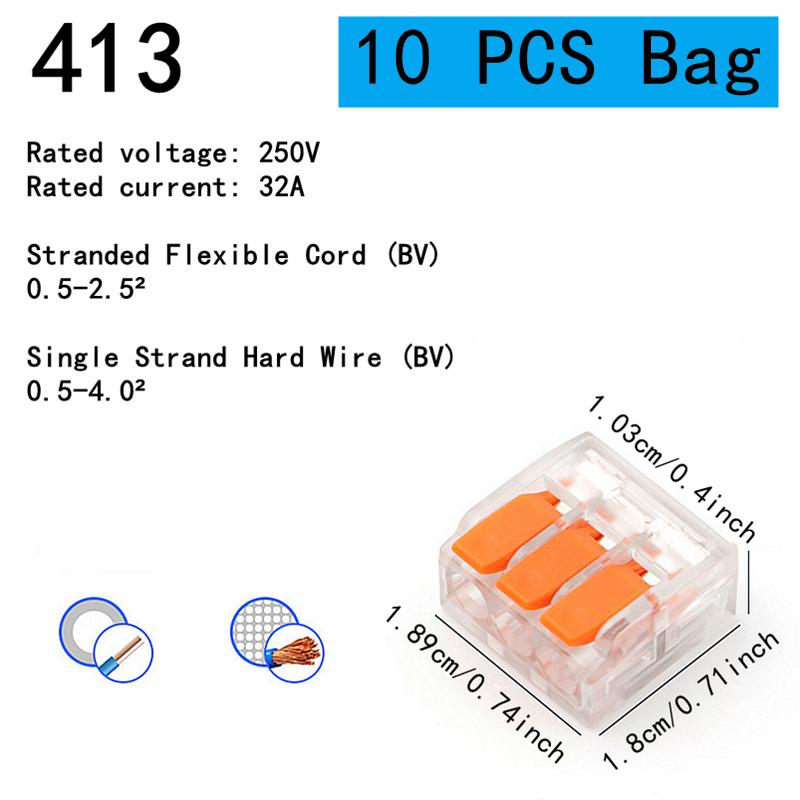 10-75 Pcs Orange Universal Type Quick Plug-in Terminals,Electrical Equipment Connectors,Wire Connector Terminals,250V/32A Plug Connectors 4