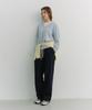 Deonseuteu Unisex Leather Logo Wide Sweat Pants_Udpa6A102_French Navy