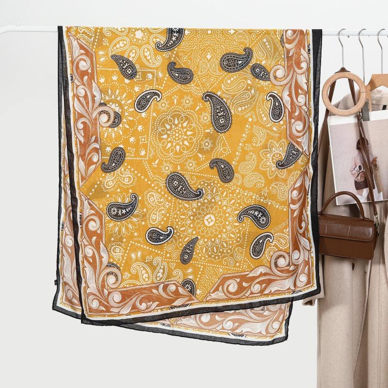 New women's cotton and linen large size scarf spring and autumn printing shawl summer beach towel hot sale