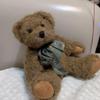 [USED] Brown teddy bear with ribbon, approx. 25cm