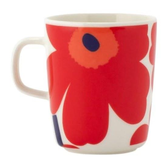 Marimekko Mug White Red OIVA UNIKKO 2.5 dl Cup Nordic Kitchen Tableware