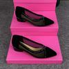 Scarpe da donna in pelle traforata a rete, a punta, con tacco basso, basse, con suola morbida, antiscivolo, traspiranti