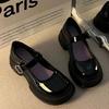 With skirt temperament single shoes women's 2025 new small leather shoes spring and summer British style light mouth thick heel thick sole Mary Jane 