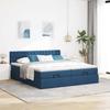 Ottoman Bed with Mattress Blue 160x200 Cm Fabric