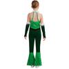 Girl Christmas Costume One Piece Sleeveless Velvet Bodysuit Plush Sequins Flared Jumpsuit Arm Sleeve Set