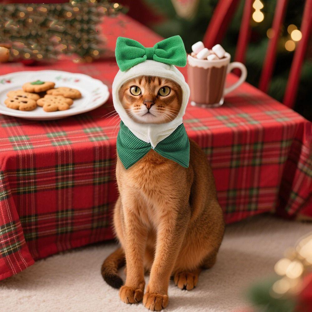 Warm Pet Headgear Plush Pet Cosplay Clothes Fashion Cat Costume  New Year