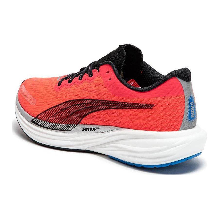 Puma Deviate Nitro 2 Running Shoes Lightweight Breathable Carbon Plate Men Sneakers Deep-Blue Fire-Red 376807-14