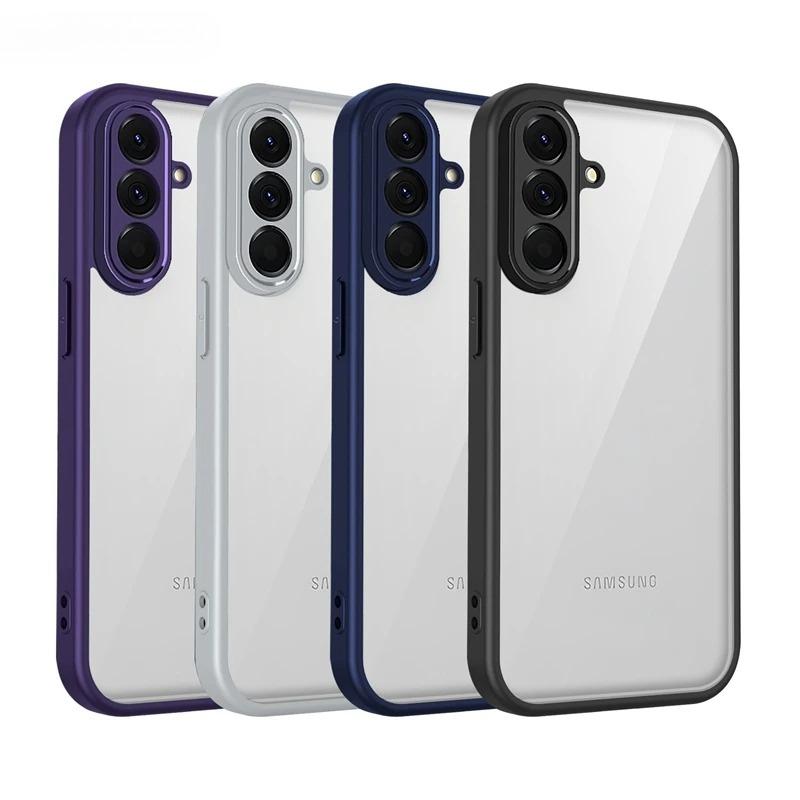 Průhledné silikonové pouzdro pro Samsung Galaxy A17 A07 A56 A36 A26 A16 A55 A35 A15 A05 PC zadní strana TPU nárazník Nárazuvzdorný kryt telefonu