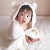 Kontex CHOUETTE Hooded Bath Towel for Babies, Toddlers, and Children, Made in Japan with Imabari Towels (Ivory)
