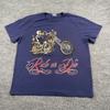 Ride-or-Die Skeleton Skull Biker Shirt 2XL 25x29 Blue