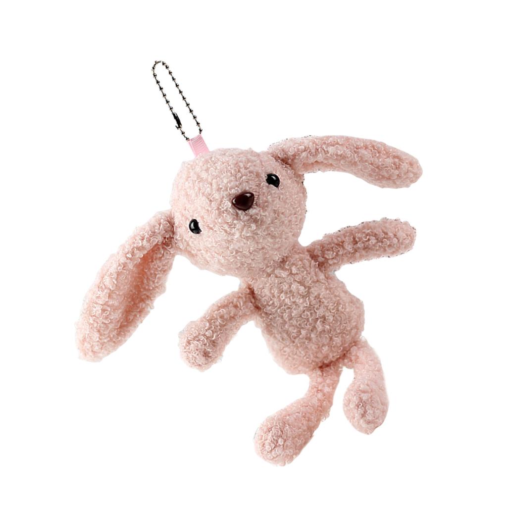 Plush Big Ear Rabbit Keychain Lovely Decorations Keyring Ornament Backpack Handbag Charm Pendant Gift for Girls Women