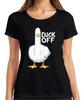 Duck Off freche Ente Mittelfinger sarkastisch Geschenk Lustig Damen T-Shirt