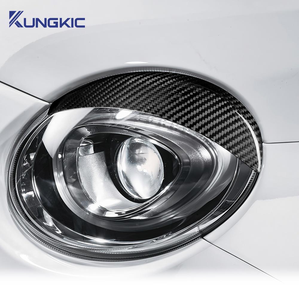 For Fiat 500 Abarth 595 2016 2017 2018 2019 2020 2025 2025 2025 Real Hard Carbon Fiber Sticker Headlamp Eyebrow Bezel Protection