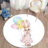 Cartoon Rabbit Girl Animal Flowers Round Carpet Cute Bunny Mouse Circle Rug Home Bedroom Living Room Floor Mat Chair Pad Doormat