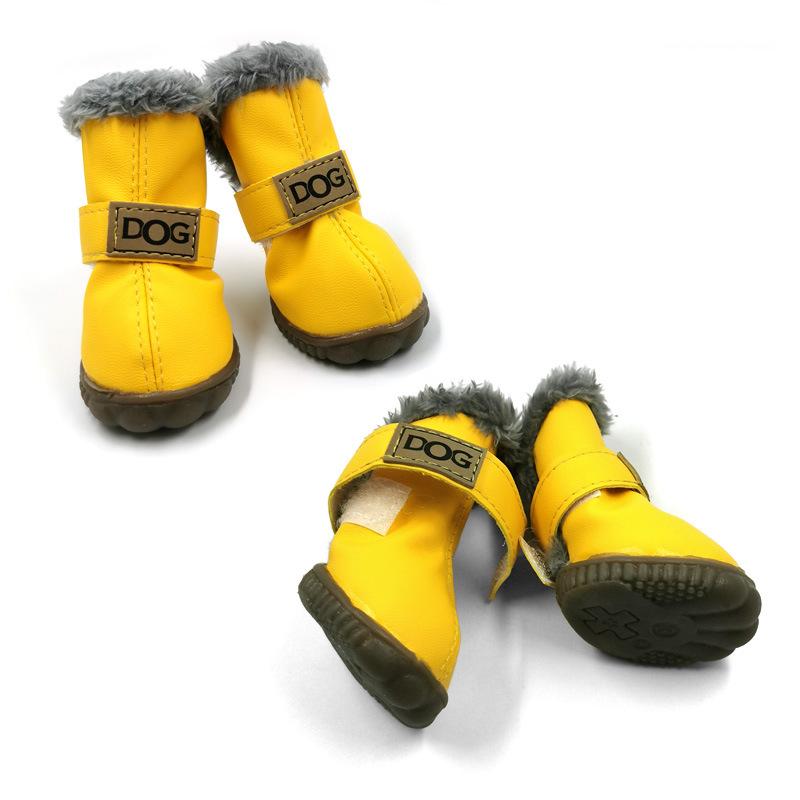 Pet Dog Shoes Winter Super Warm 4pcs/set Dog Boots Leather Anti Slip XS XXL Shoes for Small Dog Pet Product Chihuahua Waterproof