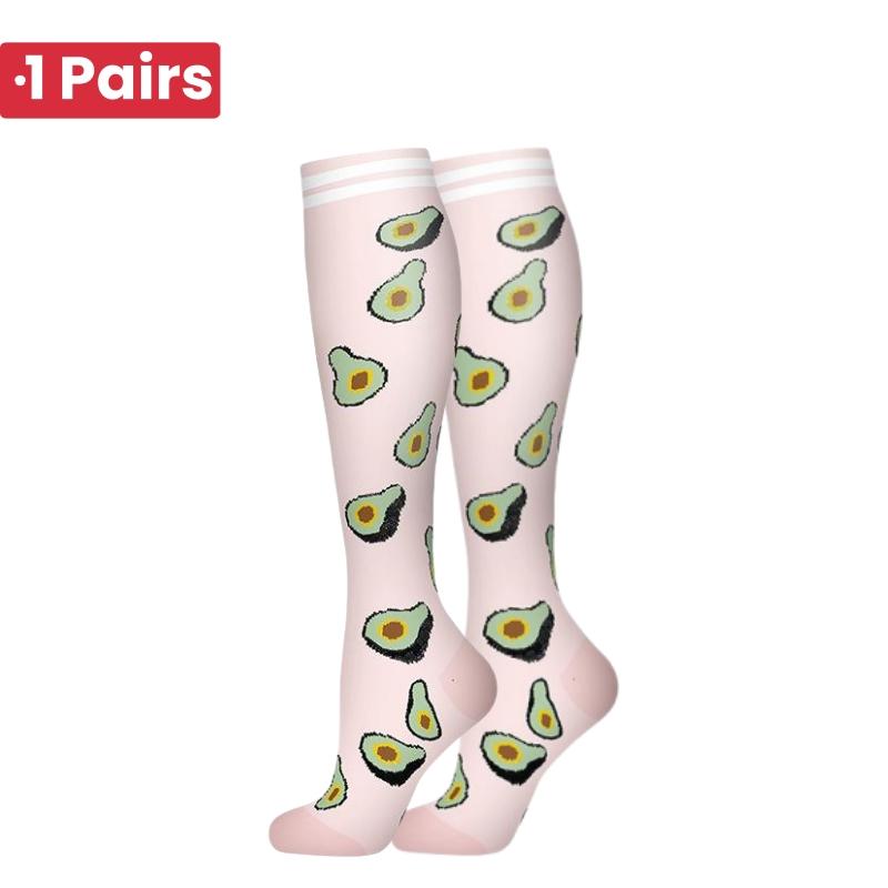 1Pairs 58 StylesNew Flower Animals Compression Socks for Leggings Breathable Running Pressure Soccer Adult Socks Pressure Socks