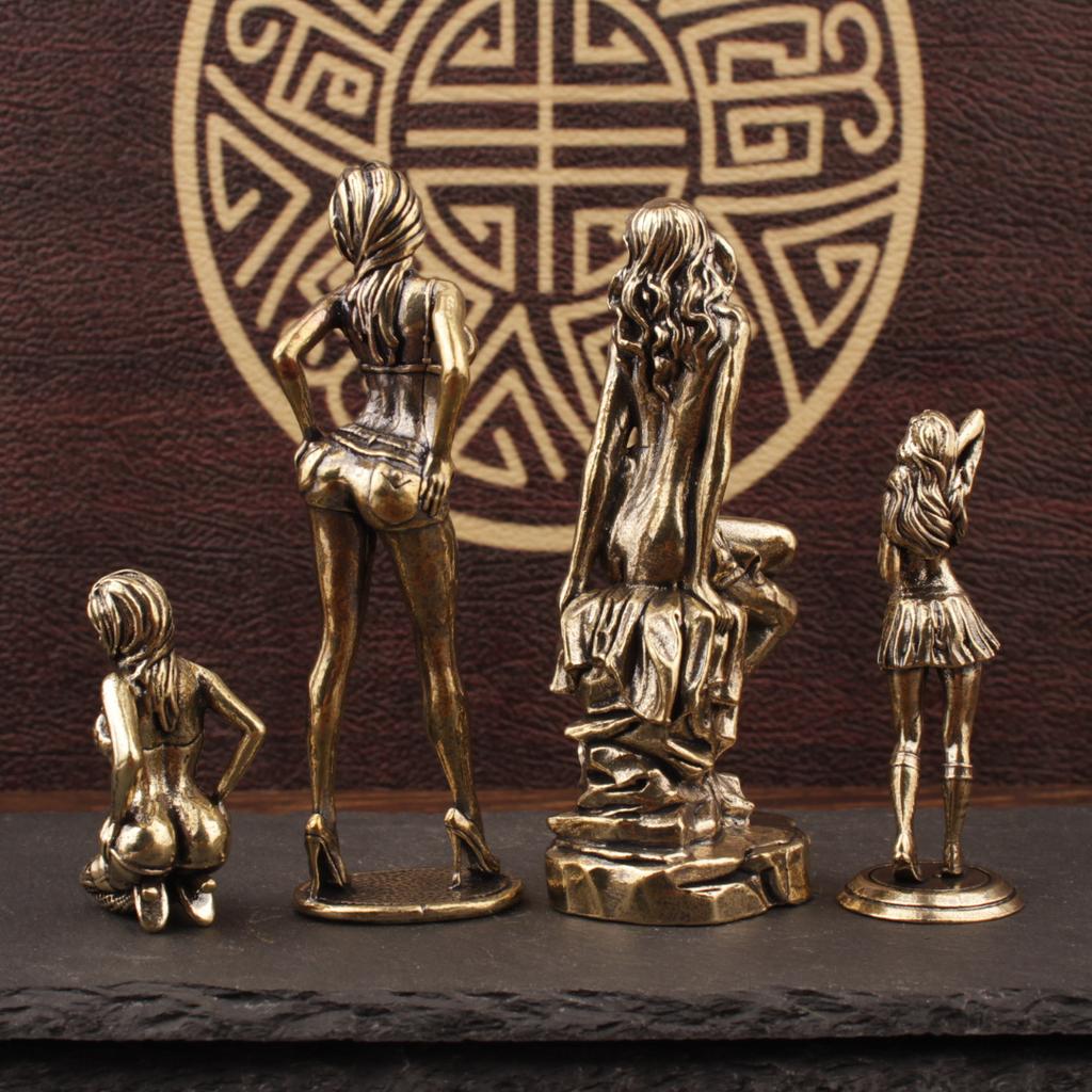 Simulated Brass Modern Four Beauties Decoration Desktop Living Room Office Decoration Crafts Beauties Simulated Decoration
