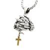 Unique Prayer Hands Skeleton Crucifix Necklace/Pendant Stylish Jewelry for Rock Enthusiasts and Religious Believers
