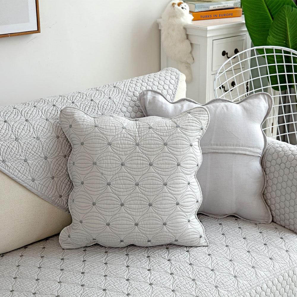 Four Seasons Universal Cotton Sofa Cushion Fabric Modern Simple Double-Sided Pure Cotton Embroidery Sofa Cushion Winter Sofa Covers