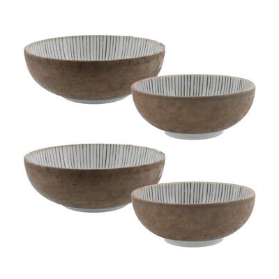 East Tokusa 2 Small 2 Medium Japanese Dinnerware Dinnerware Plates Bowls, & Bowls, 4-Piece Set, Set, Bowls, Set,
