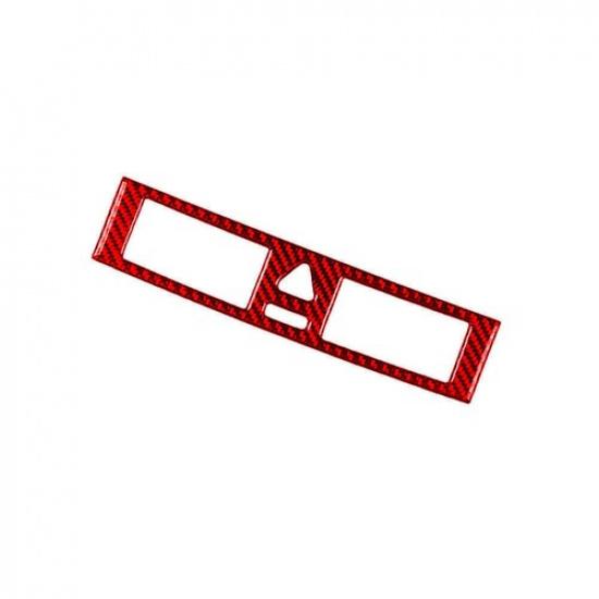 Red Carbon Fiber Warning Light Frame Cover Trim For Mercedes-Benz W203 2005-2007