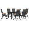 VidaXL Ensemble à dîner de jardin 7 pcs noir aluminium 3200601
