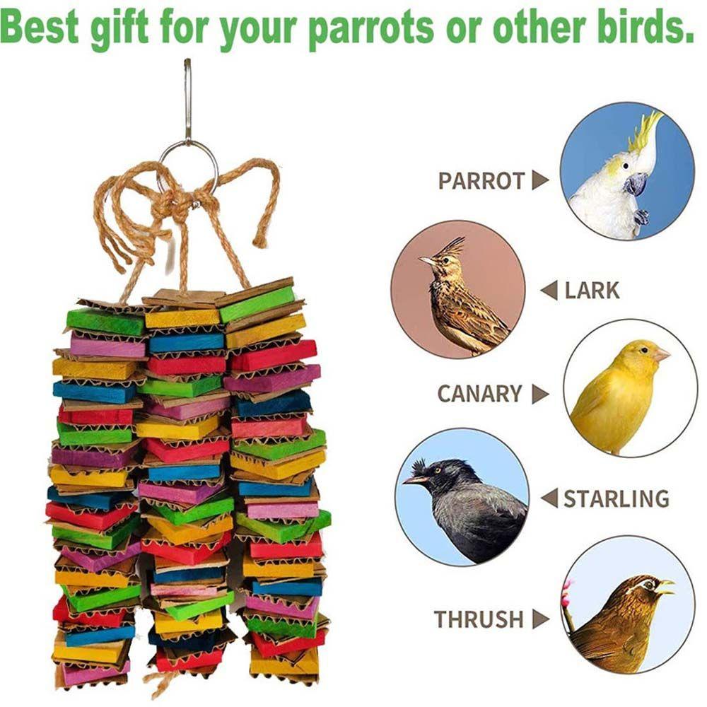Parrots Block Knots Swing Bird Supplies Parrot Chewing Toy Wooden Block Bite Toys Parrot Toys