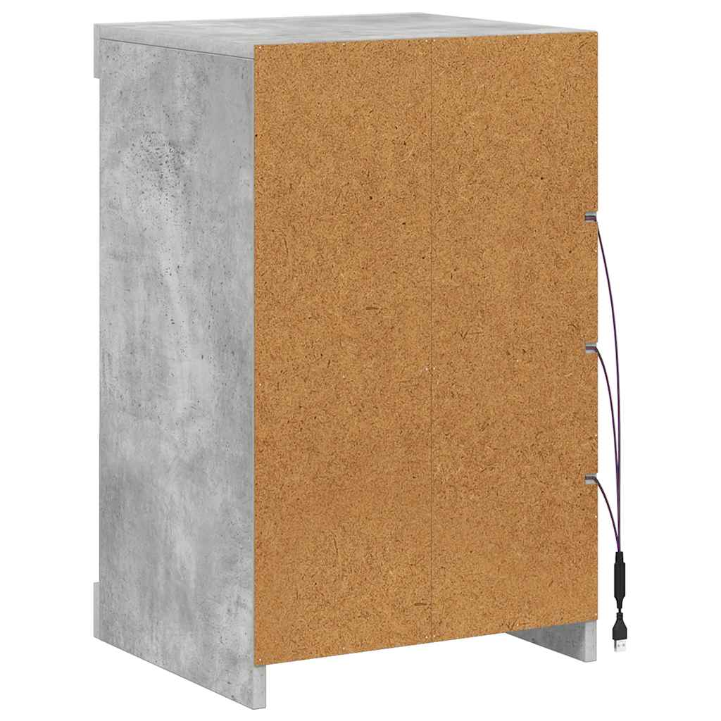 Vidaxl Szafka Z Oświetleniem Led, Szarość Betonu, 41X37X67 Cm