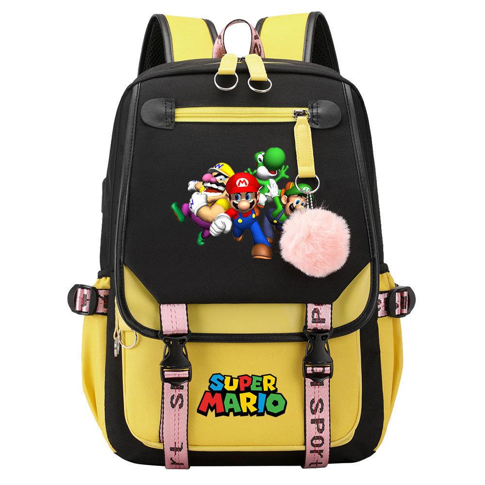 Super Printed Usb Teen Student School Bag Men'S And Women'S Casual Webbing Flip Backpack