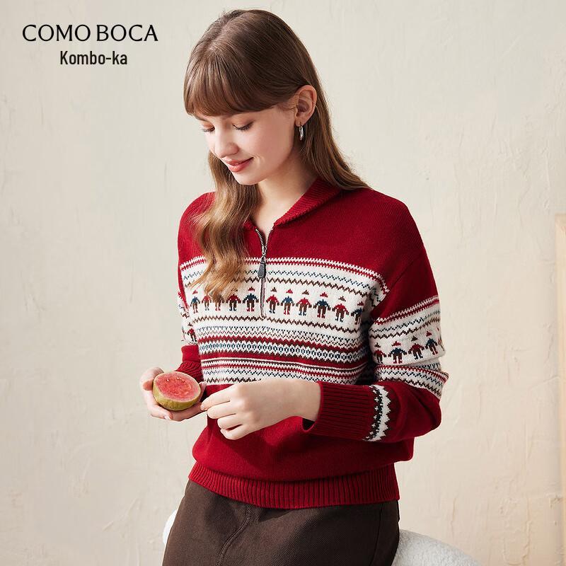 

Komom Boka Women s Jacquard Wool Lapel Sweater L