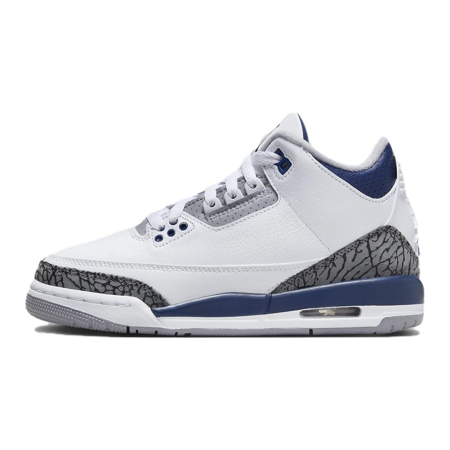 

Air Jordan 3 Retro GS Midnight Navy Детские кроссовки Белый цементно-серый Черный DM0967-140 36