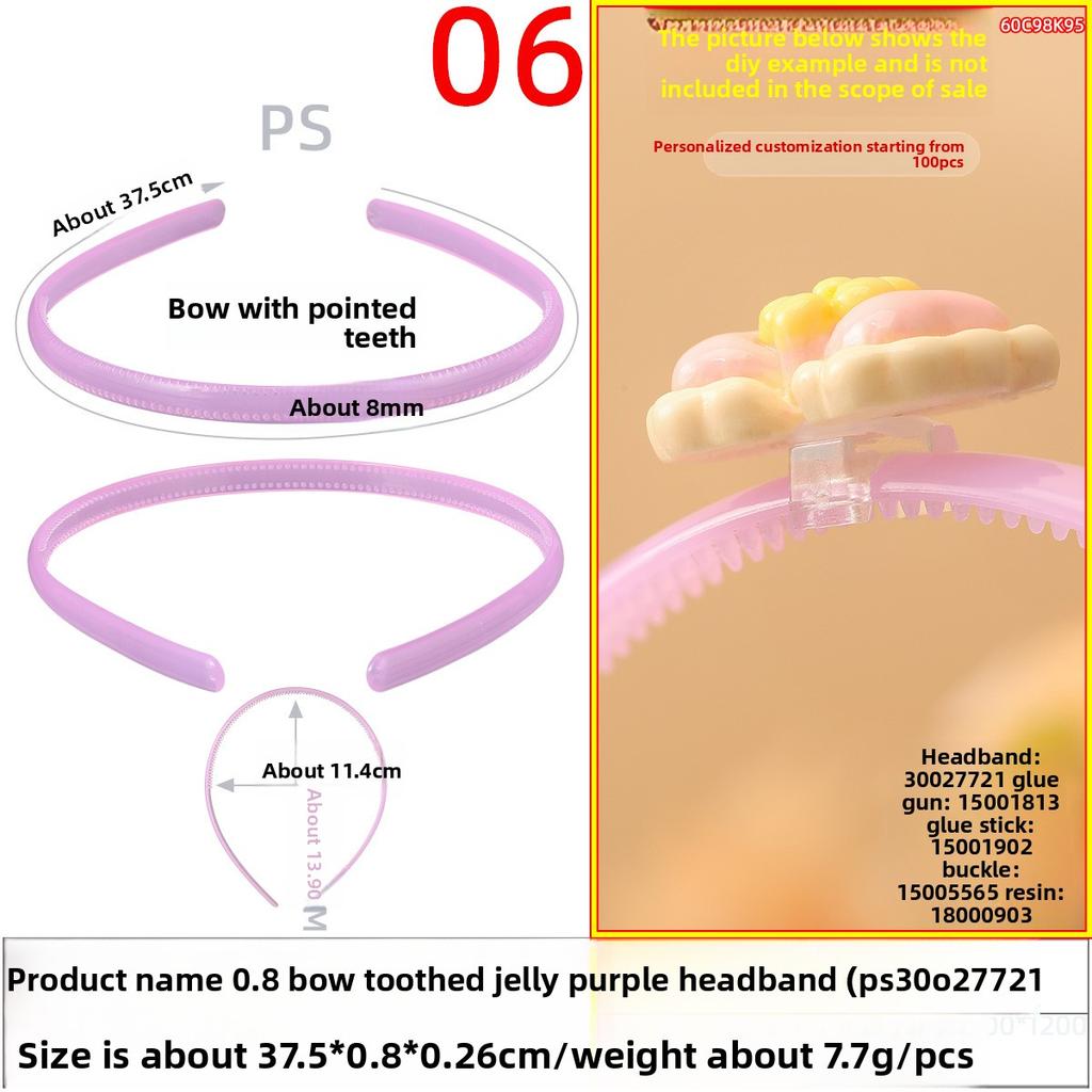The Headband with Teeth on The Bow Surface Is A Fresh and Clean Jelly Headband with Anti-slip and Hair-pressing Properties