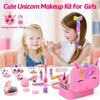 Kids Makeup Kit for Girls, Little Girls Pretend Make Up, Princess Play Makeup Set with Mirror, Toddler Toys Real Washable Cosmetic Set & Nail Kit