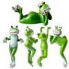 Planter Pot Frog Statue Cartoon Frog Figurine Resin Animal Sculpture Outdoor Garden Flower Pot Hugger Ornament Decoration