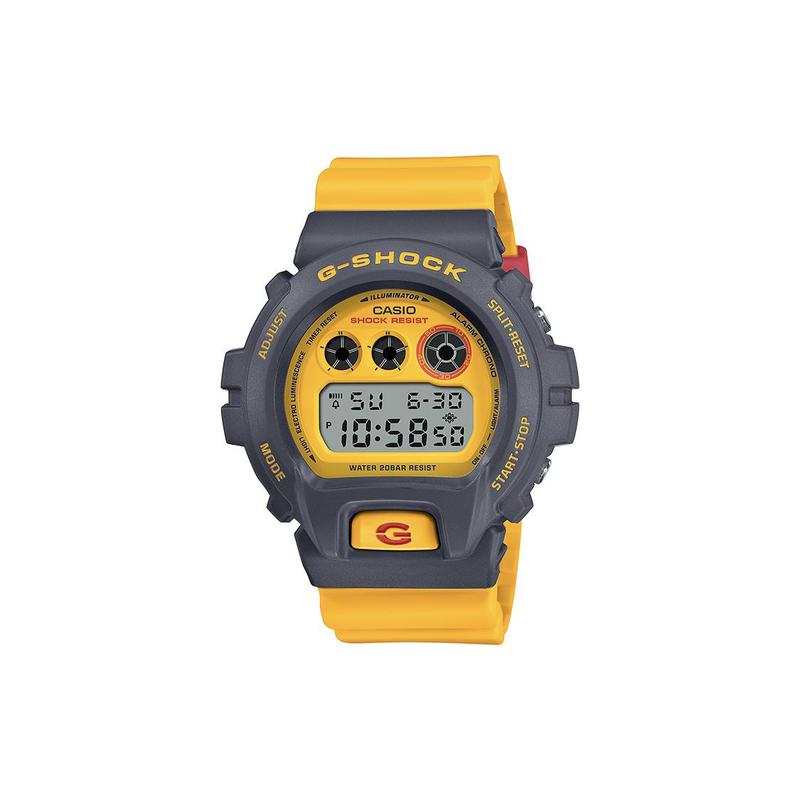 

Casio 200 meters waterproof quartz movement resin strap Japanese and Korean watch men s watch yellow dial DW-6900Y-9JF жёлтый