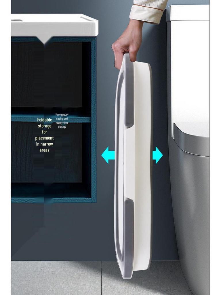 Foldable Rectangular Mop Bucket with Wheels and Handle - Portable Silicone Mopping Bucket