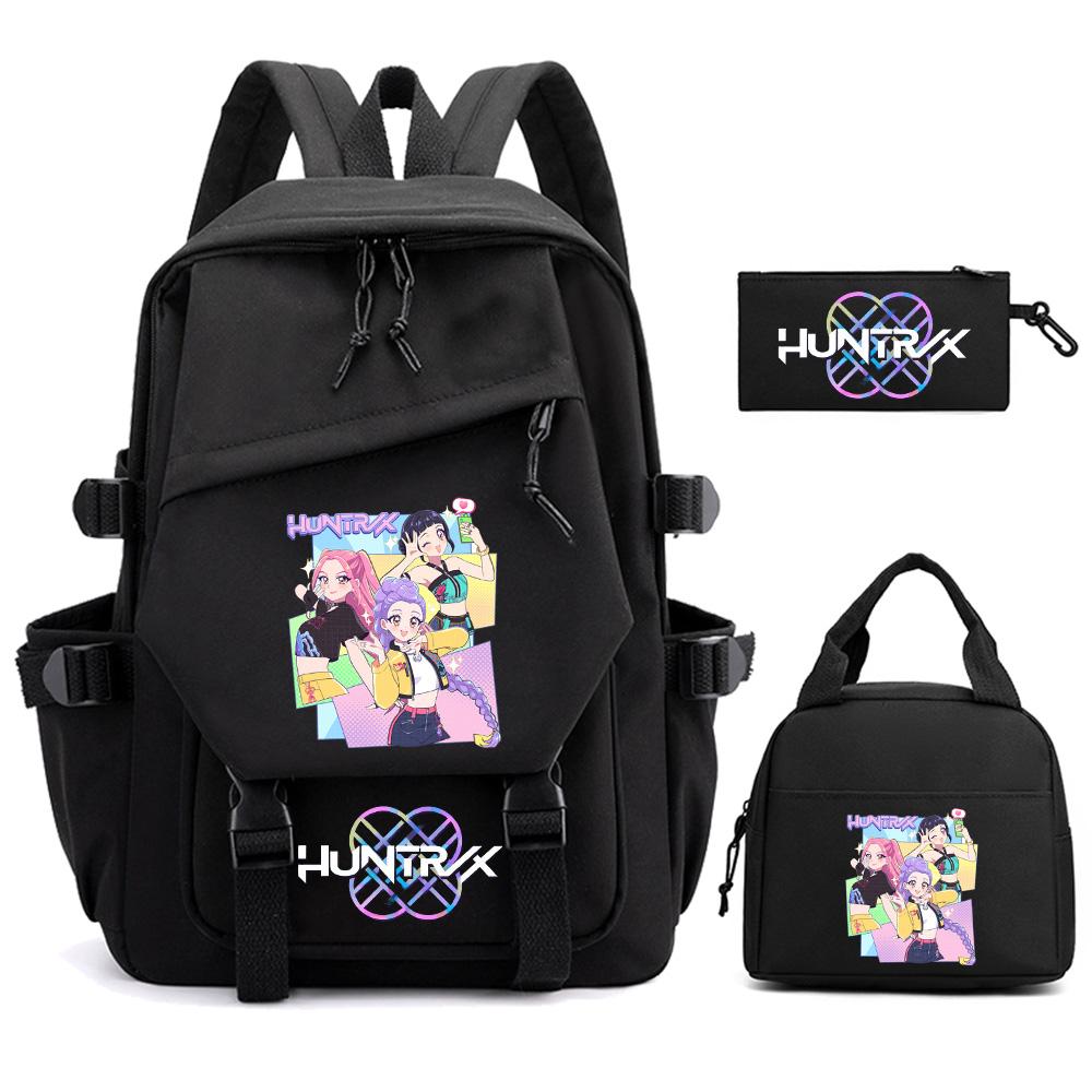 3Pcs/set Cartoon Kpop Demon Hunters Printed Backpack for Teenger Children Student Large Capacity Schoolbag Girl Gift Women Travel Bag Mochila