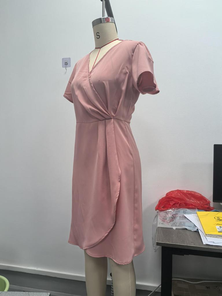 Abito estivo da donna 2025, snellente, con vita stretta, tinta unita - Elegante stile europeo e americano da lavoro