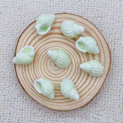 10pcs/set Handmade Craft Conch Shell Beads Colorful Cartoon Conch Spacer Loose Beads Cute 3D Jewelry Making Material Necklace
