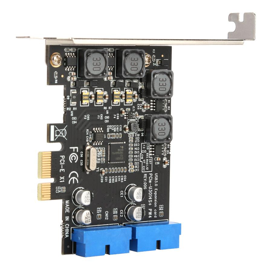 PCIE PCI Express To Dual 20 Pin USB 3.0 PCI-e X1 To 2 Ports 19pin USB 3.0 Card
