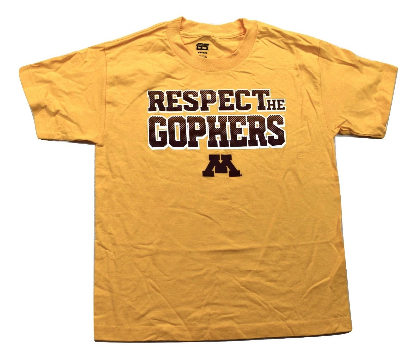 Футболка для мальчиков NCAA Respect The Minnesota Golden Gophers Новая 5-6, M, L, XL 4XL