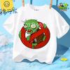 Sommer Rundhals T-Shirt für Jungen Mädchen Lässig Tägliche Kleidung Plants Vs Zombies Niedlich Kawaii Cartoon Mode Street Style 312Y