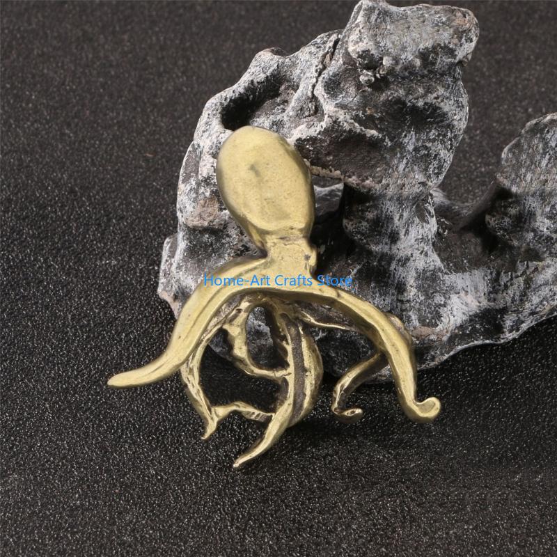 Y3NA Antique Brasses Octopuses Sculpture Functional as Bookend and Paperweight Ornament