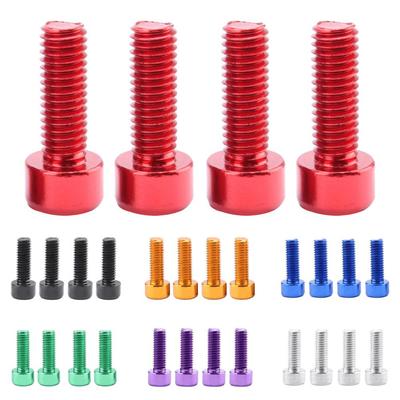 2pc/4pc Bike Water Bottle Cage Bolts  Aluminium Alloy Hex Tapping Screws Aluminum Alloy Bicycle Accessories 7 Colors